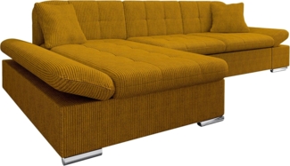 'Malwi' Ecksofa Cord, Braun, 76 x 161 x 278 cm, Links