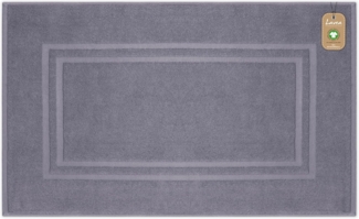 Lavea Badematte Bali, Höhe 3 mm, rutschhemmend, beidseitig nutzbar, strapazierfähig, fußbodenheizungsgeeignet, waschbar, schnell trocknend, Bio-Baumwolle, rechteckig, hochwertiger und nachhaltiger Premium Duschvorleger – saugstarke Faser