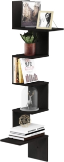 Furinno Rossi 5-stufiges Wandregal, Espresso, 34 x 34 x 123. 6 cm
