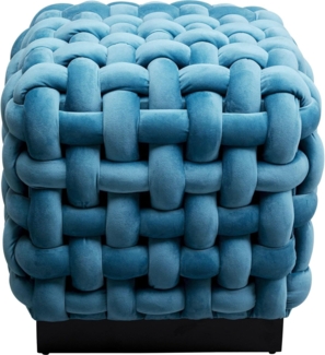 Kare Design Hocker Weasve Square, Blau, Sitzhocker, Ablage, Felcht Design, Wohnzimmer, Flur, 45x47x47 cm (H/B/T)
