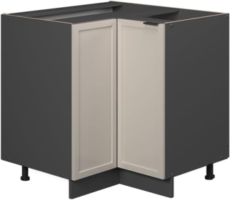 Vicco Eckunterschrank GrauBeige 80.5 cm ohne Arbeitsplatte, Fame-Line
