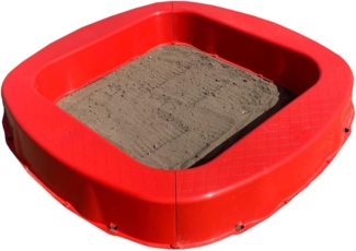 \"Buri Premium Sandkasten aus Kunststoff in verschiedenen Farben 150 x 150 x 20 cm Made in Germany rot\"