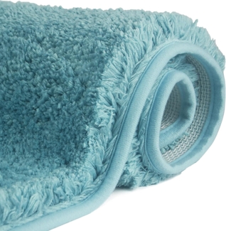 FCSDETAIL rutschfeste, Hochflor Badteppiche 70X120 cm, Maschinenwaschbare Badematte, Badvorleger mit Wasserabsorbierenden, Weichen Mikrofasern für Badewanne, Dusche und Badezimmer (Türkis)