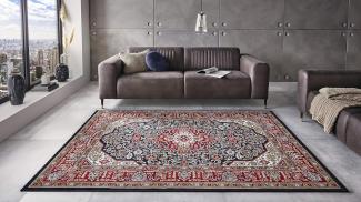 Orientalischer Kurzflor Teppich Skazar Isfahan Navy - 80x150x0,9cm