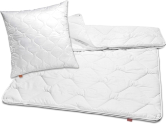 sleepling Bettdecke + Kopfkissen Bettwaren Set, Füllung: 100% Polyester, Bezug: 100% Polyester, Kopfkissen 80x80 cm + 4-Jahreszeitendecke 155x220 cm, Ökotex 100