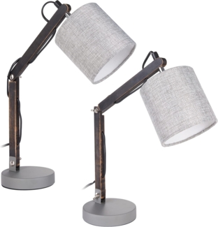 Schreibtischlampe, Leselampe aus Holz - verstellbar - bis zu 52 cm hoch