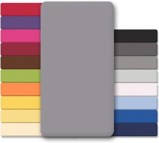 CelinaTex Jersey Spannbettlaken Lucina Doppelpack 180x200-200x200cm dunkel grau 100% Baumwolle gekämmt bis 26cm Matratzenhöhe Oeko-TEX