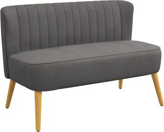 HOMCOM 2-Sitzer Zweisitzer, Loveseat mit Leinenoptik, Doppelsofa mit Holzbeine, 1 Teile