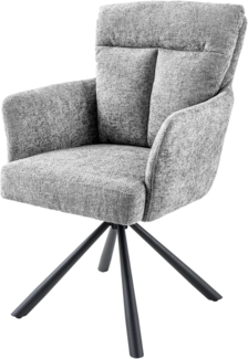 riess-ambiente Polsterstuhl BIG GEORGE grau / schwarz (Einzelartikel, 1 St), Esszimmer · Strukturstoff · 360° drehbar · mit Armlehne · Design