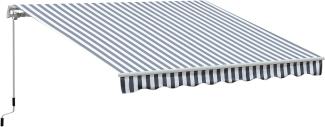 Markise Gelenkarmmarkise Sonnenschutz Grau+Weiß 2,95x2,5 m - grau-weiß - Outsunny