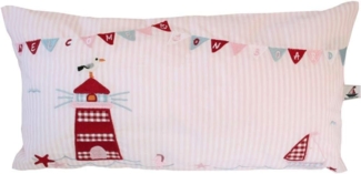Kissen mit Leuchtturm, rosa, 40x20 cm