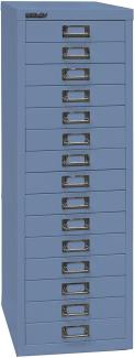 Bisley MultiDrawer™, 39er Serie, DIN A4, 15 Schubladen, Farbe blau