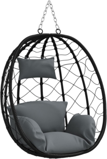 vidaXL Hollywoodschaukel Hängesessel Korb ohne Gestell Anthrazit Poly Rattan, 1 tlg.