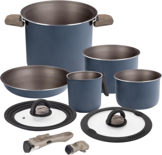 BRUNNER Topf-Set BRUNNER Camping Topfset TORRALTA Vacublock Leicht, Stapelbar, Alu, (7-tlg)
