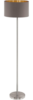 Eglo 'Maserlo' Stehleuchte mit Fußtrittschalter, Textil cappuccino / gold, E27, 1x60W, Höhe 151 x Ø 38 cm