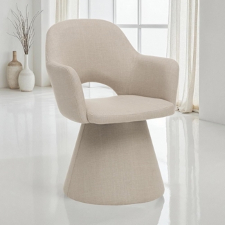 IDIMEX Polsterstuhl BAOMA, Polsterstuhl mit konischem Fuß, Armlehnen Rückenlehne Beige