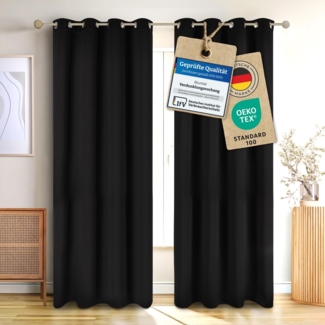 Blumtal Verdunkelungsvorhang 2er-Set Gardinen Wärmeisolierend Blickdicht, Ösen (2 St), verdunkelnd, mit Ösen