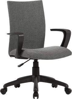 byLIVING Chefsessel SIT / Kunststoff schwarz / Bezug Webstoff grau / Höhenverstellung /gebremste Sicherheitsrollen / B 55, H 86,5- 94, T 58,5 cm