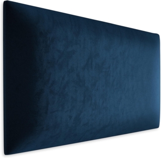 Muralo Samt Wandkissen Stoff Polsterpaneel Schlafzimmer Wohnzimmer Bett Wandpolster Bettkopfteil Lendekissen Modern Luxus Gepolstert Polster Paneel (Dunkelblau, 70x30 cm)