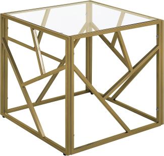 Beistelltisch Glas gold quadratisch 50 x 50 cm ORLAND