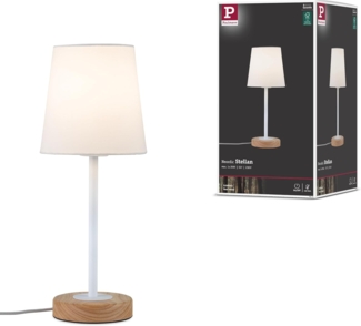 Paulmann No. 79636 Tischleuchte Neordic Stellan Weiß, Holz E27