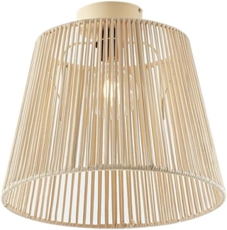 Qazqa Außen-Deckenleuchte Jayla, ohne Leuchtmittel, E27, Beige, Japandi, Seil, 1-flammig