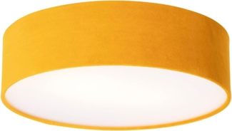 Qazqa Deckenleuchte Drum, ohne Leuchtmittel, E27, Gelb, Modern, Textil, 2-flammig