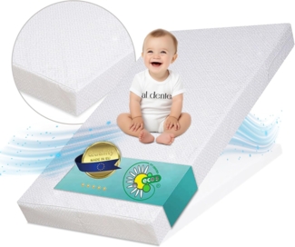 Best For Kids COMFORT Matratze Maxi - 60 x 120 x 10 cm - nachhaltig - lässt sich einrollen - auf Schadstoffe geprüft - Qualitätssiegel - TÜV zertifiziert - 100% Polycotton - waschbarer Bezug