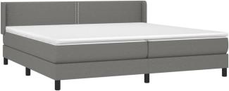 vidaXL Boxspringbett mit Matratze Dunkelgrau 200x200 cm Stoff, Härtegrad: H2 [3129658]