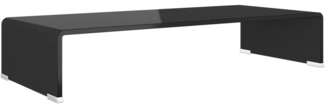 vidaXL TV-Tisch/Bildschirmerhöhung Glas Schwarz 70x30x13 cm 244136