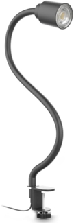 B.K.Licht Tischleuchte LED Klemmleuchte Schwenkbar Drehbar - BKL1355, LED wechselbar, Warmweiß, inkl. 5W GU10 Leuchtmittel Metall Schwarz-Matt
