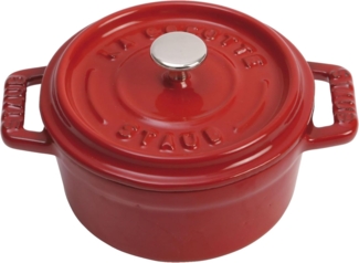 Staub Mini Cocotte 10cm rund Kirsche-rot, Gusseisen Auflaufformen + Bräter