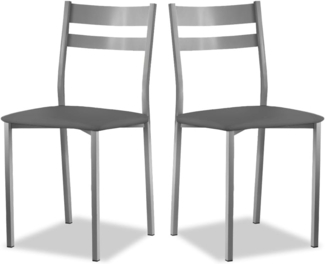 ASTIMESA SCRFGR Zwei Küchenstühle, Metall, Graphit, Sitzhöhe 45 cm