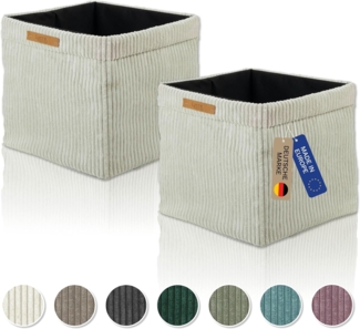 Lycce Regalkorb Kallax Boxen Cord 2er Set beige, faltbare Aufbewahrungsbox 33 x 33 x 31 cm (2 St)