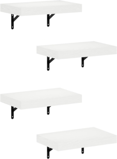 Furinno Tanna 37 cm schwebende Ausstellungsregale zur Wandmontage, Weiße Textur, 4er-Set