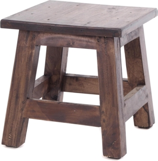 DESIGN DELIGHTS Hocker Fusshocker PALO, 27x26cm (HxB), rustikaler Holzhocker Massivhocker