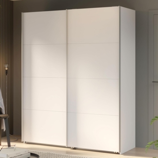 Forte SOPHISTISPACE Kleiderschrank 170, 2-türiger Schwebetürenschrank mit Einlegeböden und Kleiderstange, Weiß, 170,3 cm breit, 210,5 cm hoch, 62,9 cm tief
