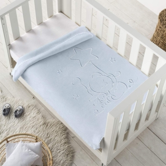 PIELSA 6655-62 | Babydecke | Babydecke für Neugeborene | Winterdecke | Babydecke Monate | Waffeldecke | Babydecke | Babydecke | Blau | Größe 80x110 cm