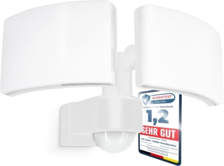 SSC-LUXon LED Außen-Wandleuchte NORSU weiße LED Außenleuchte Bewegungsmelder IP65 neutralweiß 230V, Neutralweiß