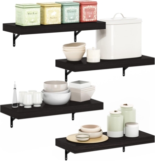 Furinno Tanna 57 cm schwebende Ausstellungsregale zur Wandmontage, Tabak-Eiche, 4er-Set