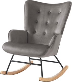 BAÏTA Sessel Suzie Rocking Chair aus grauem Samt