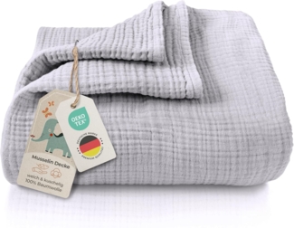 Babydecke Premium Musselin Babydecke 4-lagige Decke aus 100% Baumwolle, Laynenburg, Musselin Babydecke, Kuscheldecke oder Schlafdecke, Pucktuch, Spucktuch