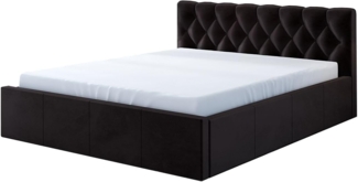 Polsterbett VOG 90x200 mit Matratze, Bettkasten und Lattenrost. Farbe: Espresso 6