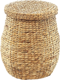 Kobolo Wäschekorb Aufbewahrungskorb aus Wasserhyazinthe mit Deckel (mit Deckel)
