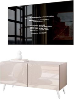 Lookway TV-Schrank COLGANTE 100 Kaschmir Hochglanz mit Metallbeinen