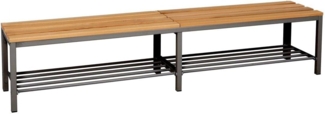 furni24 Bank Umkleidebank, Sitzbank für Umkleideräume mit Schuhrost BxHxT: 200 x 42 x 40 cm, Umkleidesitzbank, Umkleidebank, Garderobenbank, Sportbank, Bank mit Echtholz für Fitnessstudio