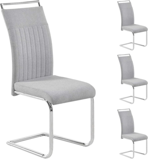 CARO-Möbel Esszimmerstuhl ERICA (4 St), Esszimmerstuhl 4er Set Küchenstuhl Schwingstuhl Stoffbezug Freischwing