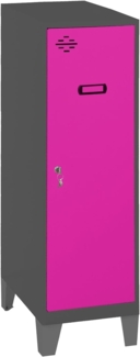 Simon Rack Simonlocker Kommode, klein, 1015 x 300 x 500 mm, Amario aus Metall, mit Schlüssel, Anthrazit/Rosa