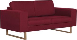 vidaXL 2-Sitzer-Sofa Stoff Weinrot [281393]