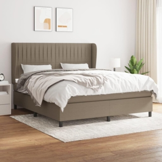 vidaXL Boxspringbett mit Matratze Taupe 180x200 cm Stoff 3128145